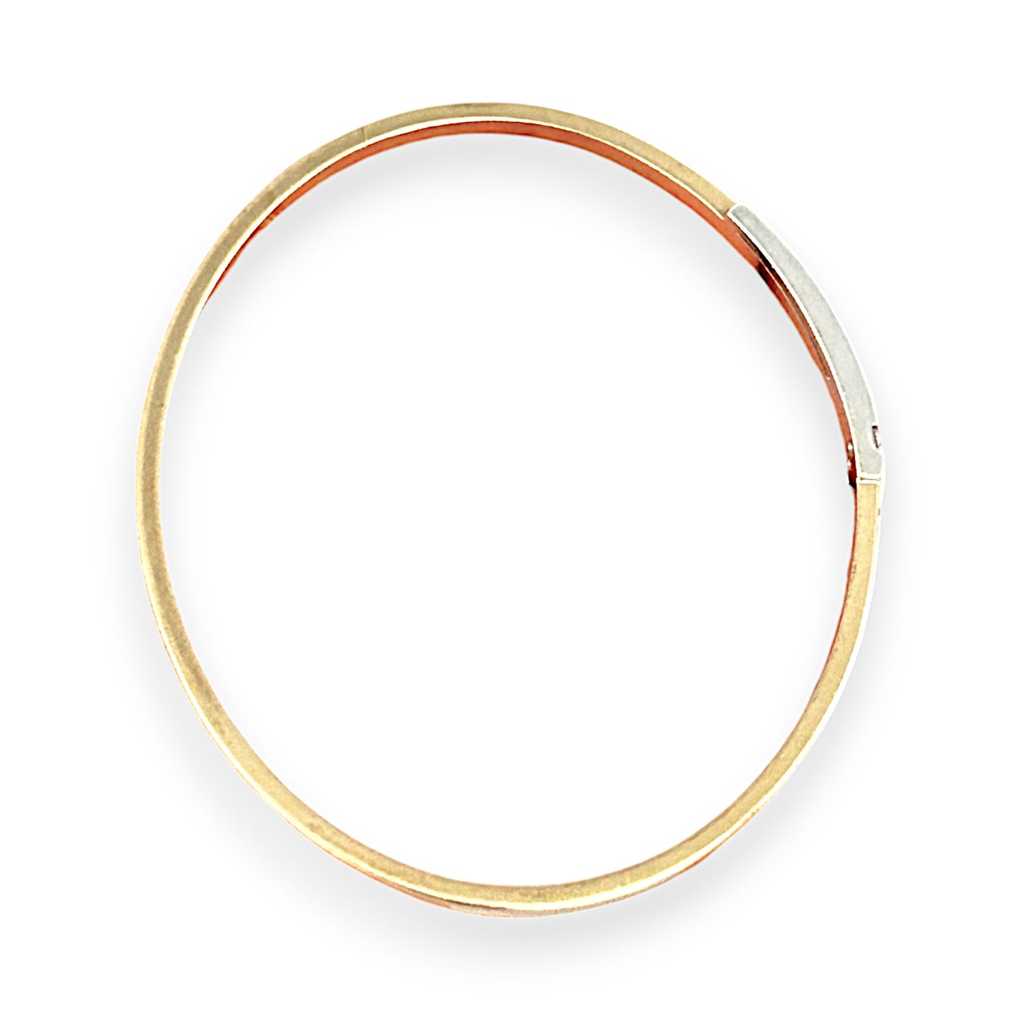 GOLD DEAL | FLASH SALE 9ct Y/W Gold Stylish Oval Bangle Triple Diamonds Valuation $3,700