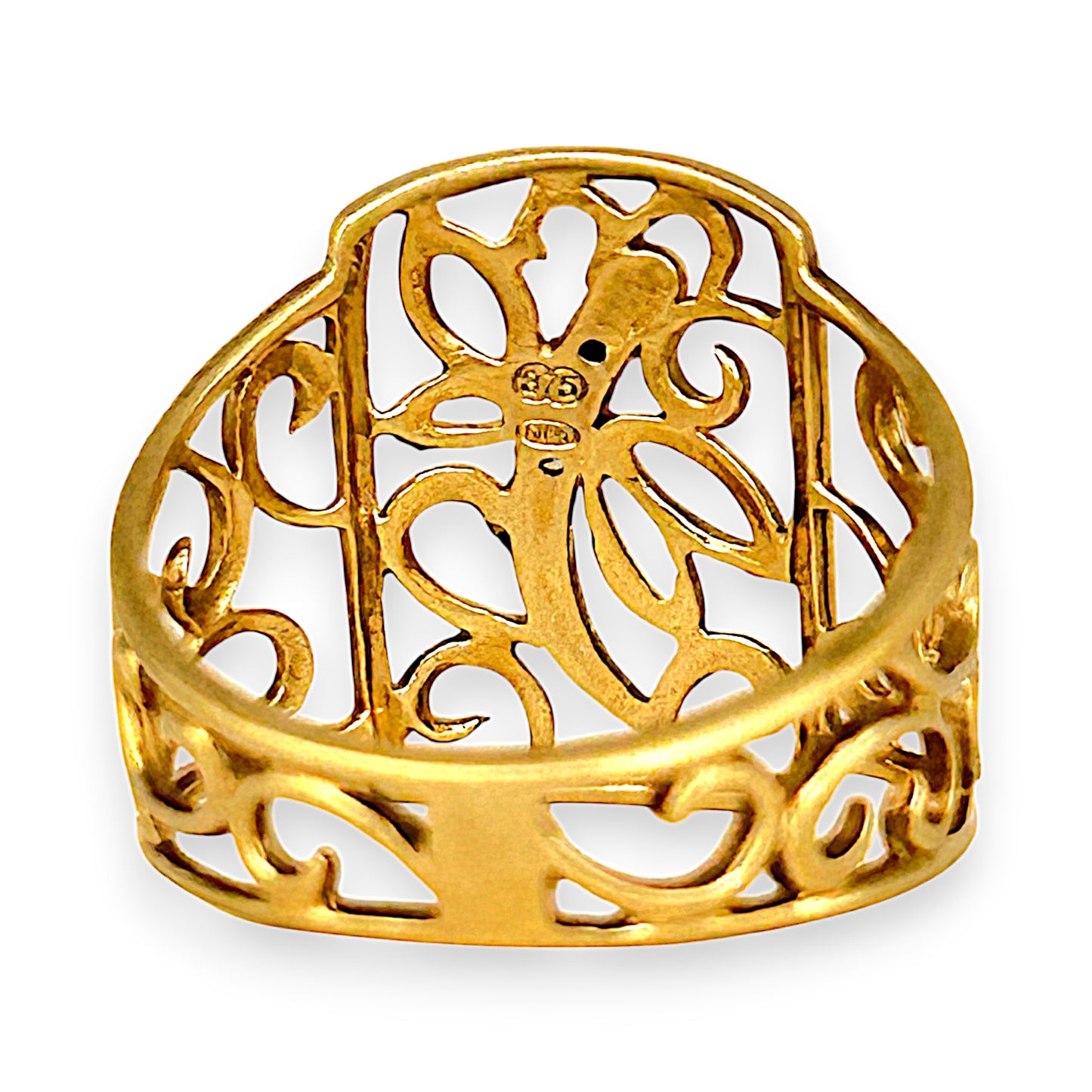 GOLD DEAL | 9ct (9K) Gold Ornate Filigree Statement Ring Size O