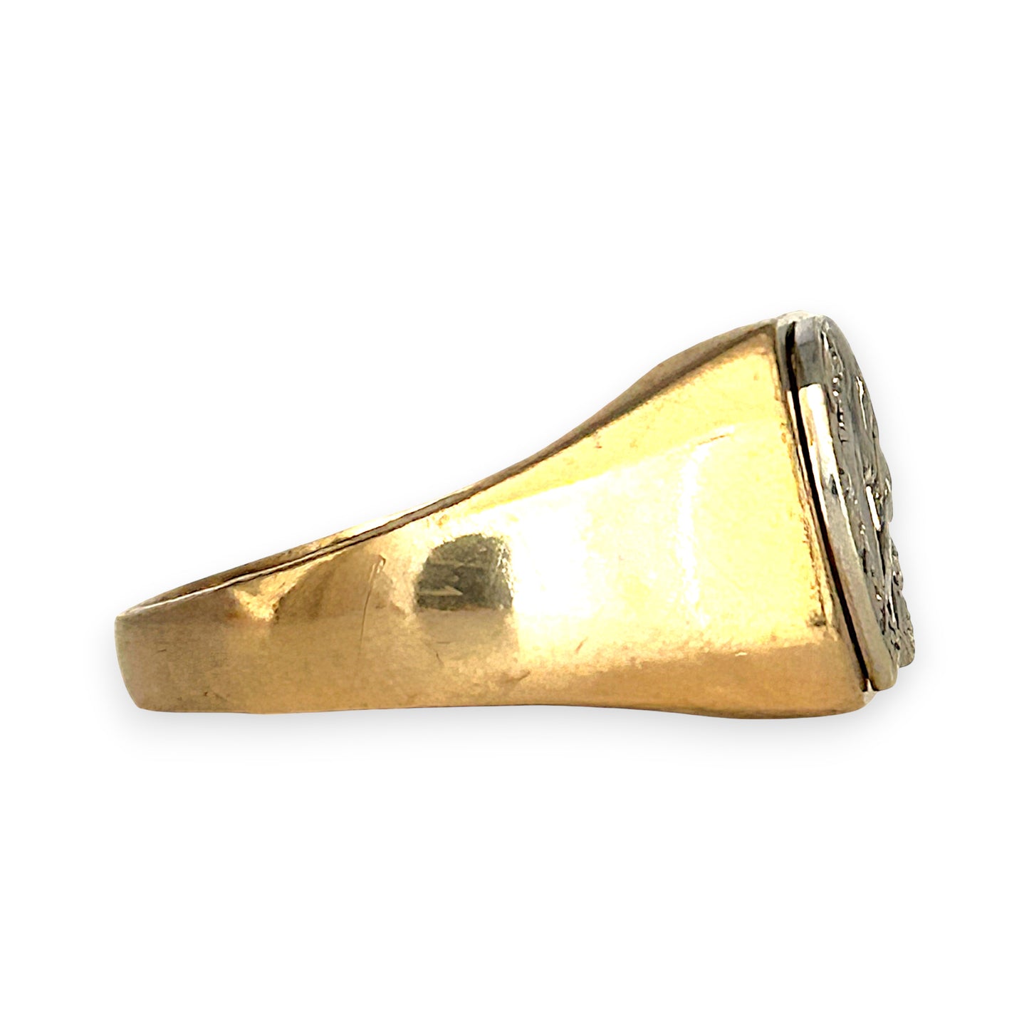 GOLD DEAL | FLASH SALE 9ct (9K) Y/W Two Tone Gold Stallion Crest Ring Size X