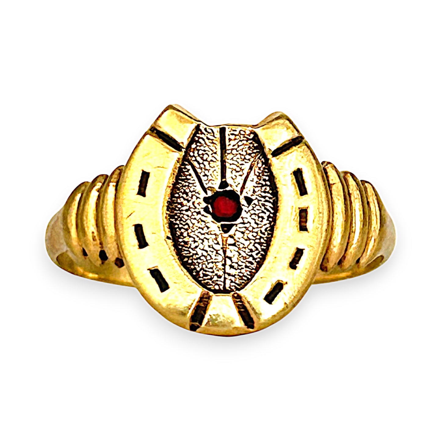 GOLD DEAL | FLASH SALE 9ct (9K) Gold Lucky Luxe Horseshoe Ring Size Q1/2