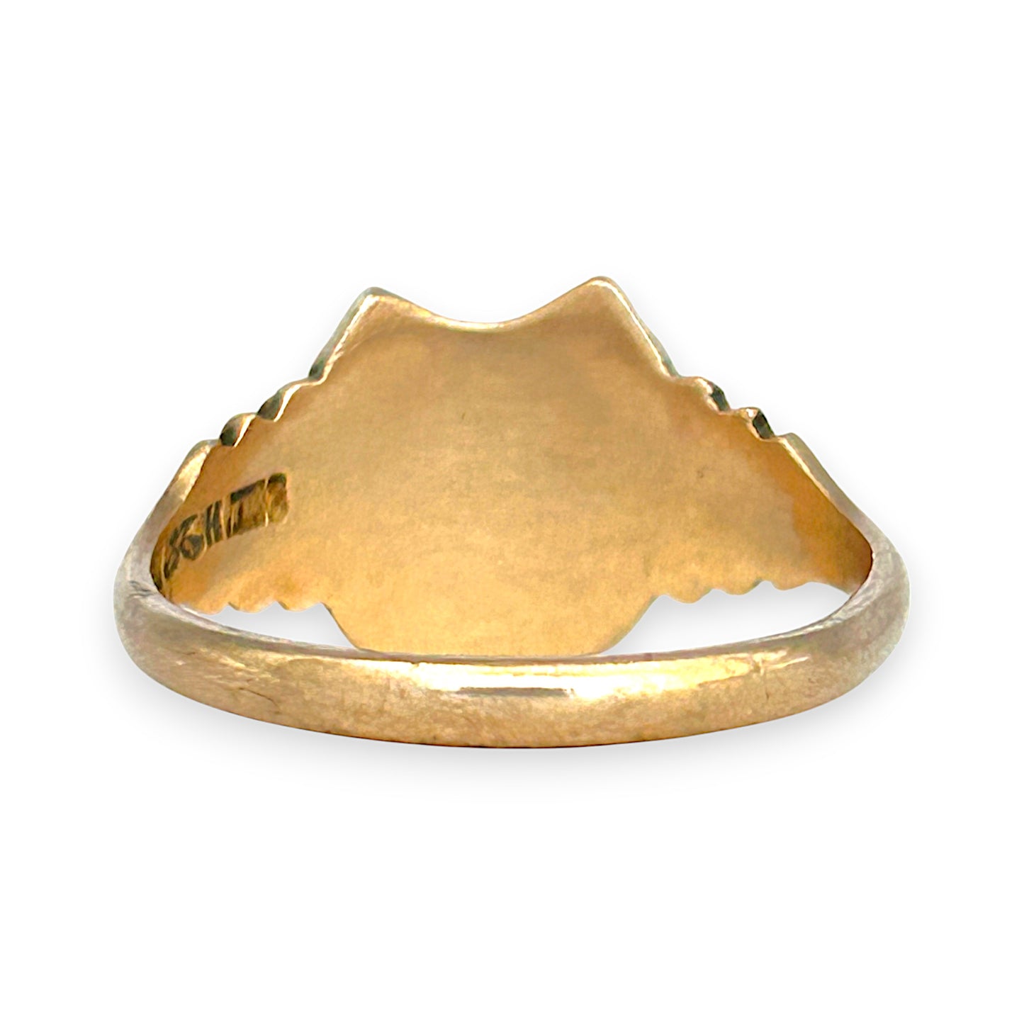 GOLD DEAL | FLASH SALE 9ct (9K) Gold Vintage Shield Crest Ring Size Q1/2