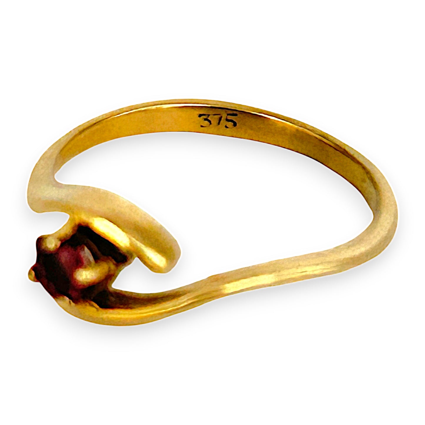 GOLD DEAL | 9ct (9K) old Elegant Ruby Wave Ring Size K
