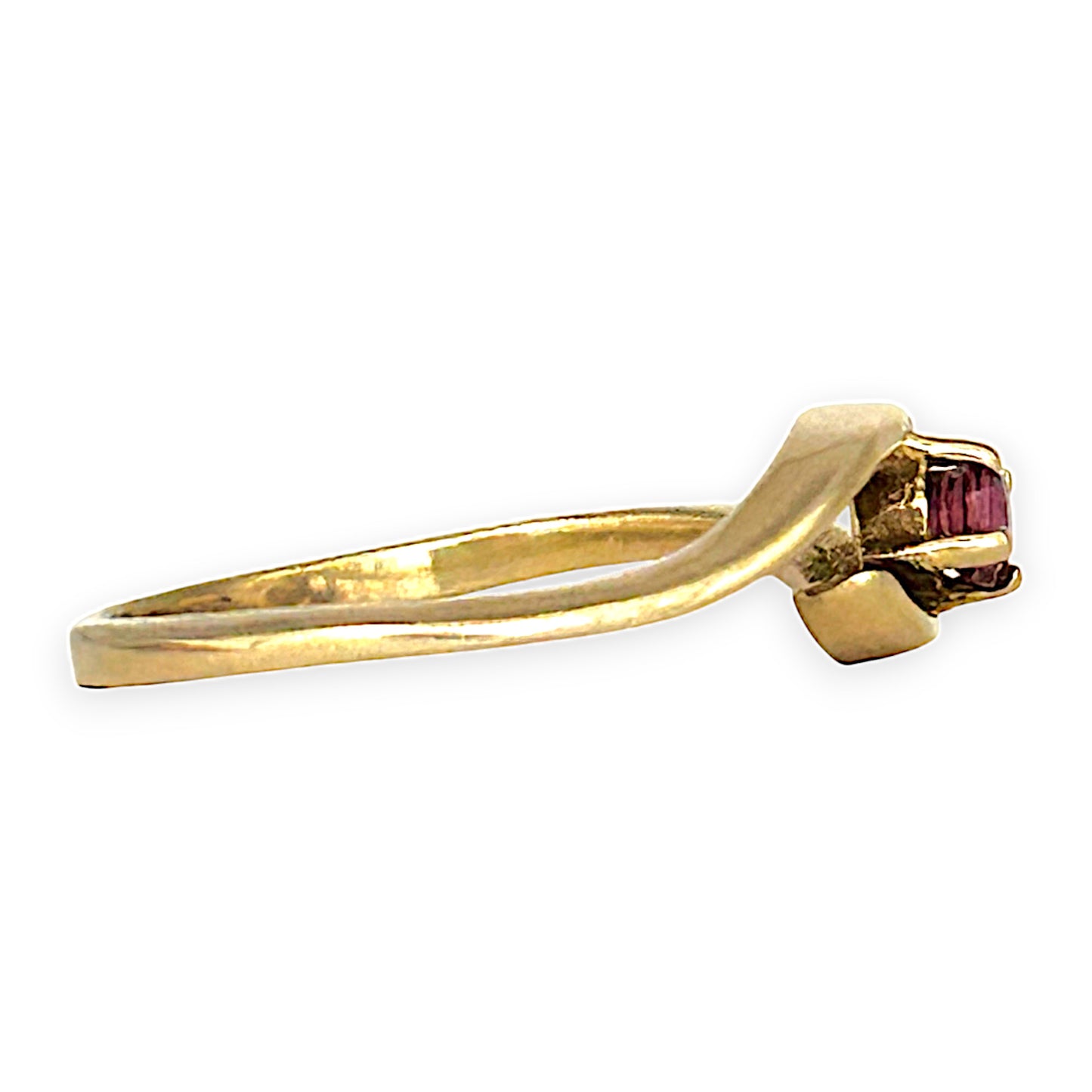 GOLD DEAL | 9ct (9K) old Elegant Ruby Wave Ring Size K