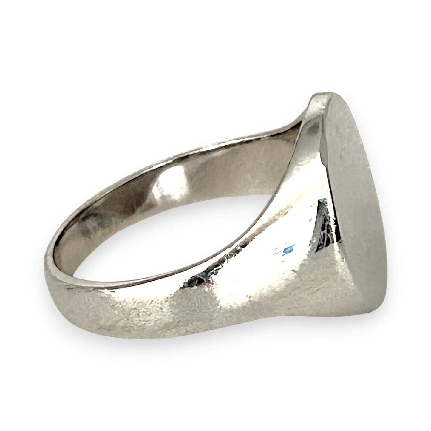 GOLD DEAL | FLASH SALE 9ct (9K) White Gold Minimalist Signet Ring Size M