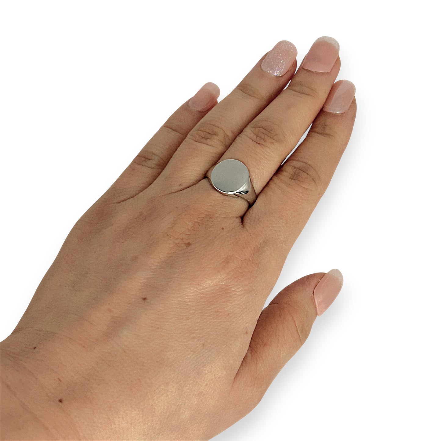 GOLD DEAL | FLASH SALE 9ct (9K) White Gold Minimalist Signet Ring Size M