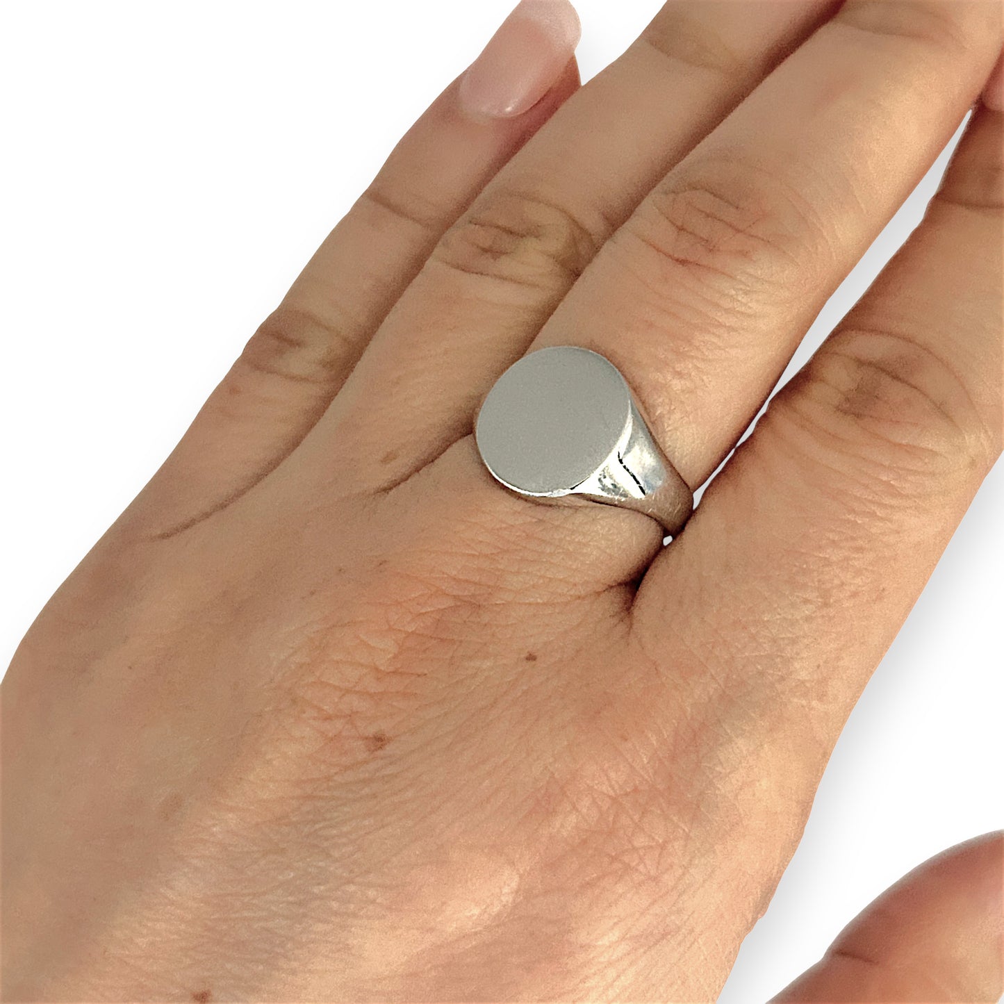 GOLD DEAL | FLASH SALE 9ct (9K) White Gold Minimalist Signet Ring Size M