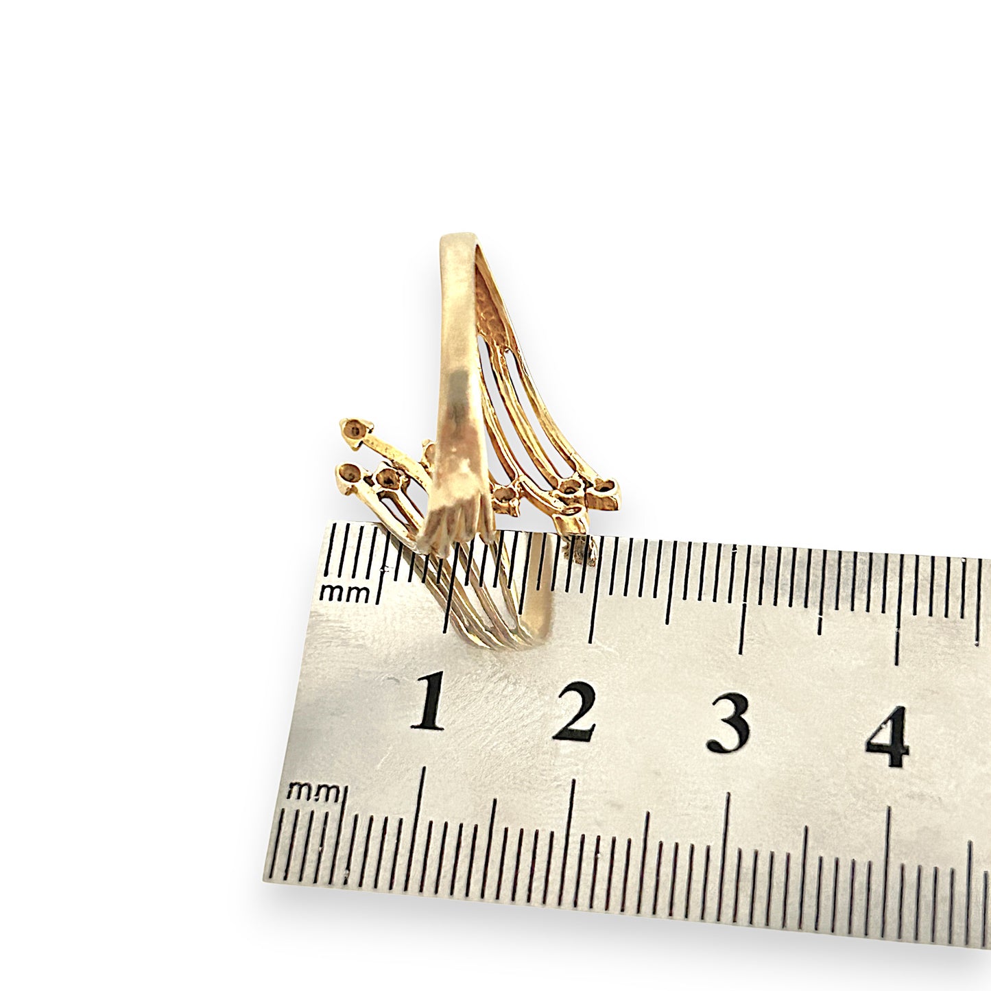 GOLD DEAL | FLASH SALE 9ct (9K) Gold Cascade Elegance Ring with Diamond Accent Size Q