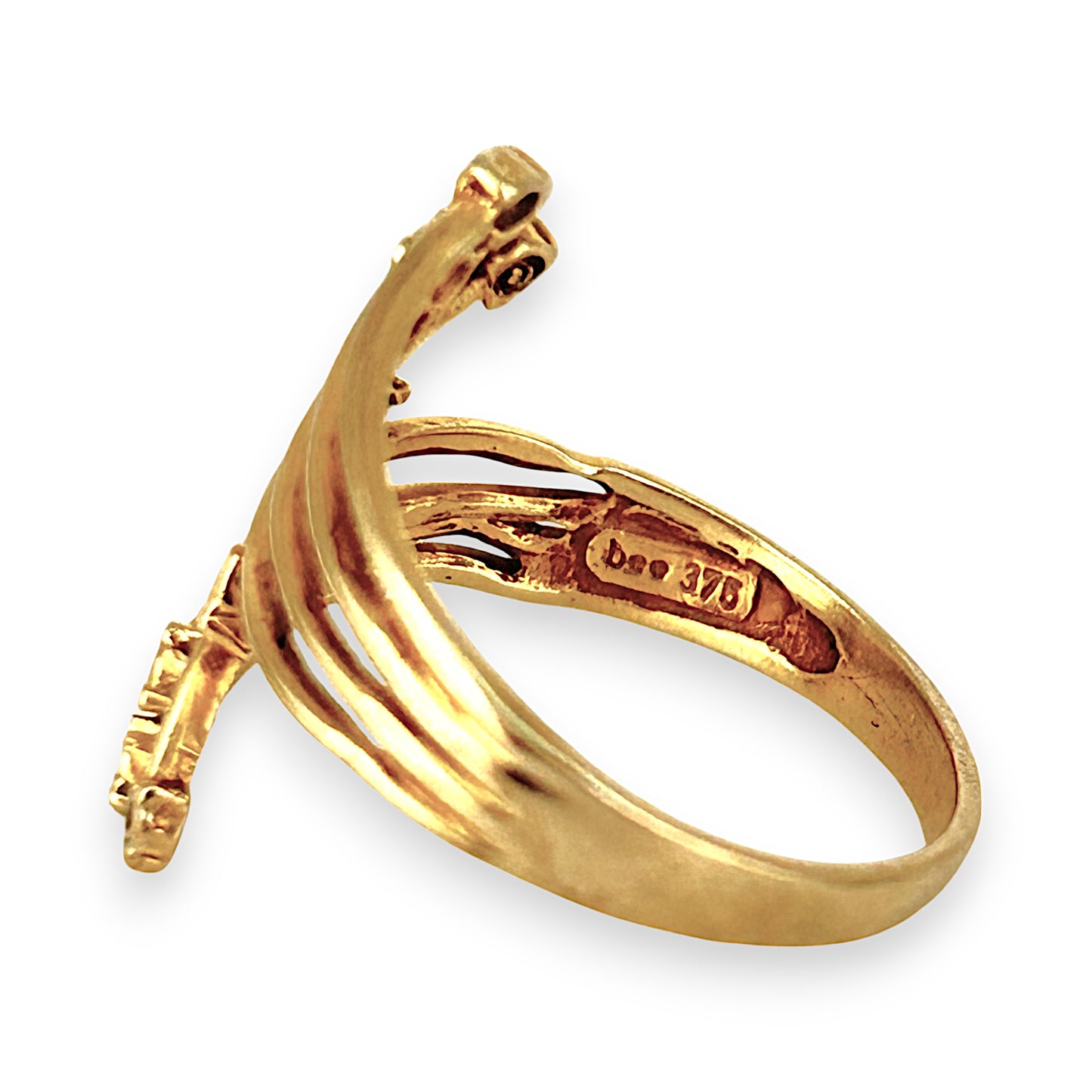 GOLD DEAL | FLASH SALE 9ct (9K) Gold Cascade Elegance Ring with Diamond Accent Size Q