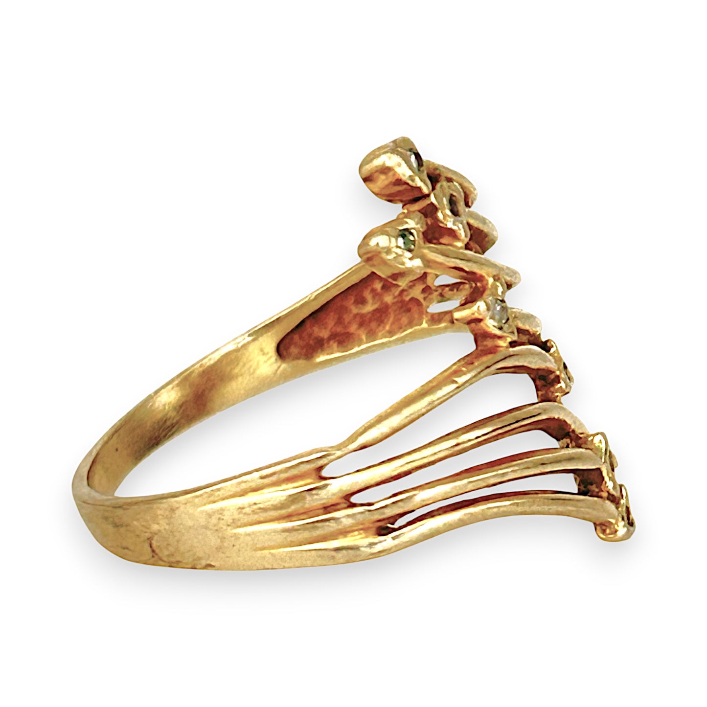 GOLD DEAL | FLASH SALE 9ct (9K) Gold Cascade Elegance Ring with Diamond Accent Size Q