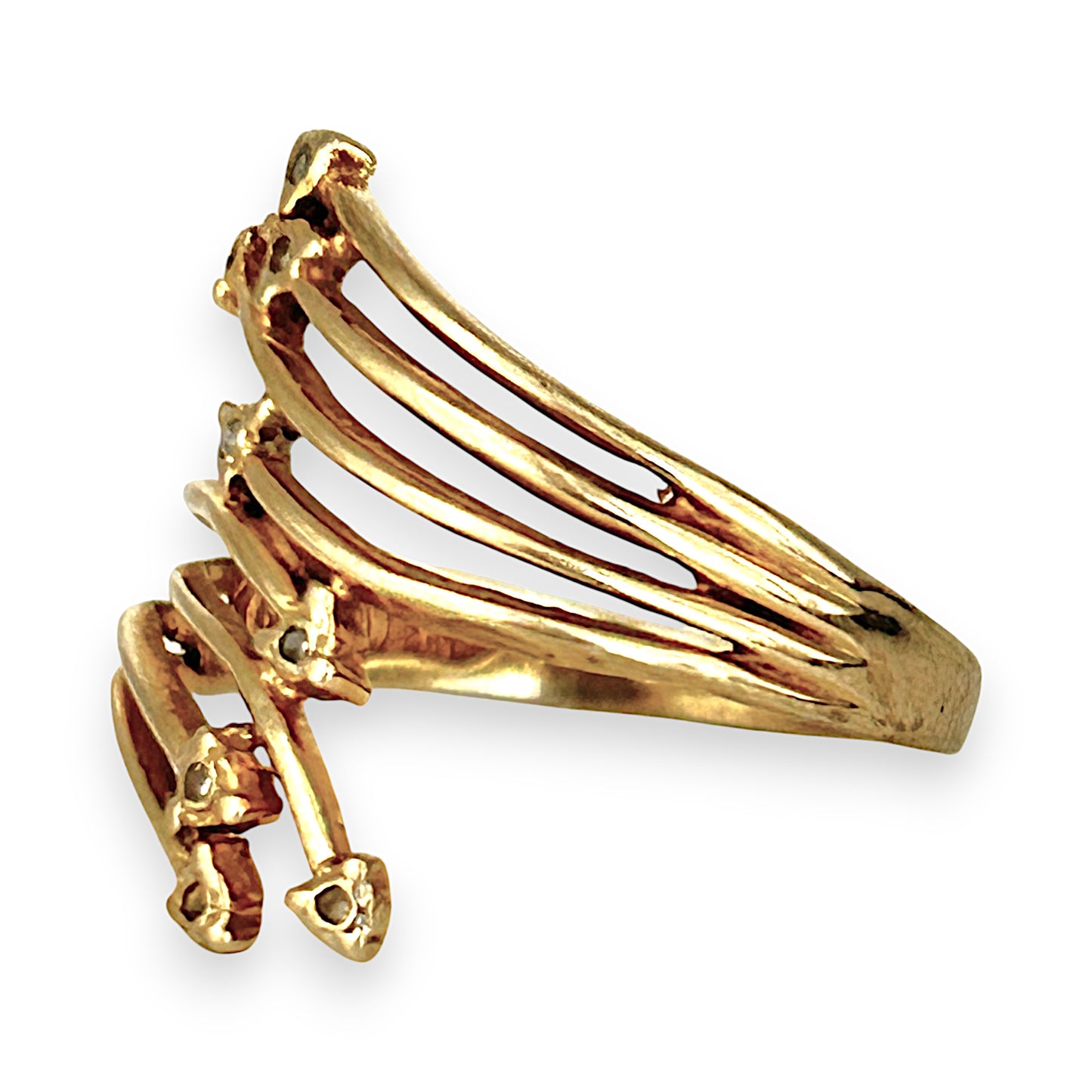 GOLD DEAL | FLASH SALE 9ct (9K) Gold Cascade Elegance Ring with Diamond Accent Size Q