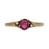 GOLD DEAL | 9ct (9K) Gold Timeless Ruby & Diamond Trio Ring Size N 1/2