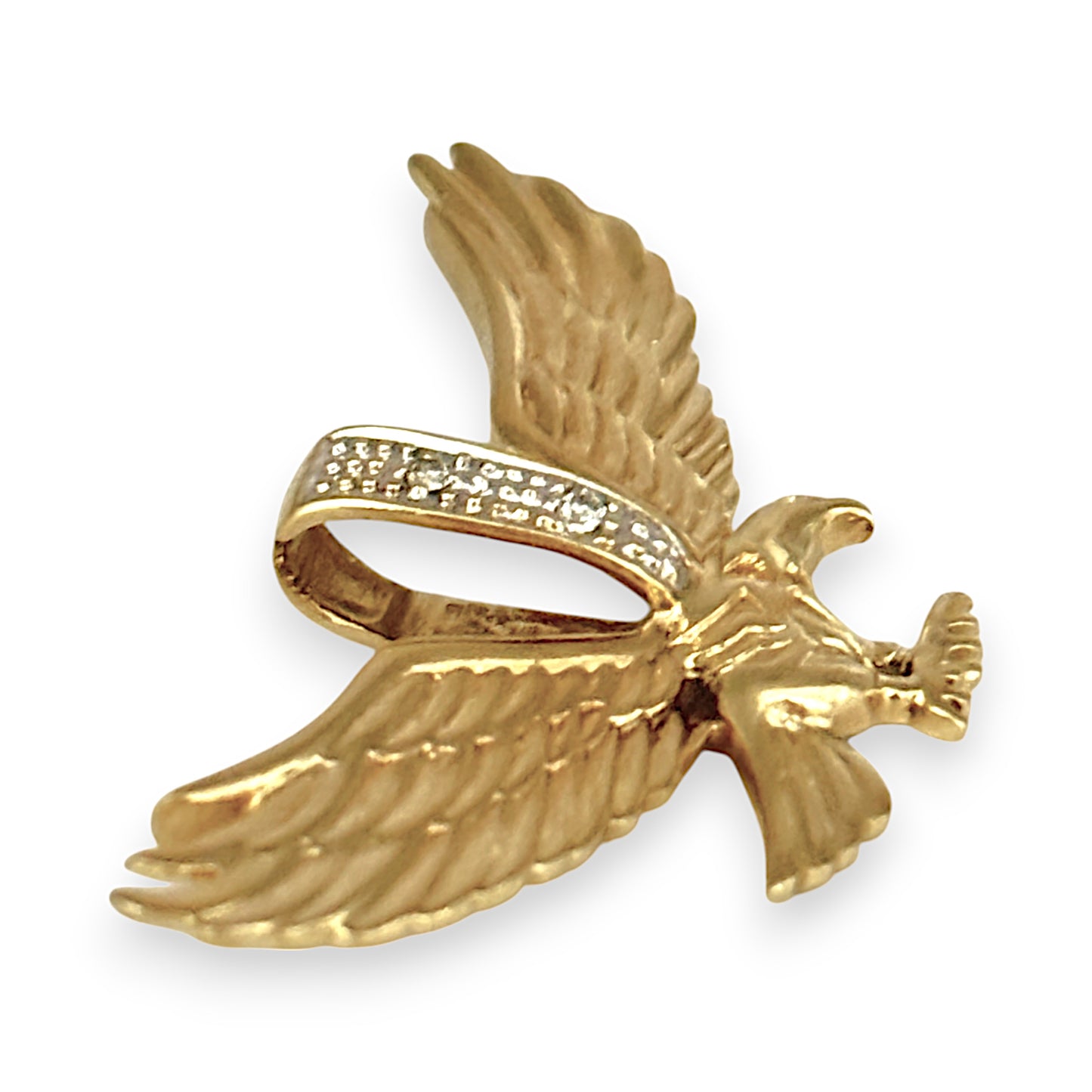 GOLD DEAL | 9ct Gold Eagle Pendant with a pair of Diamonds