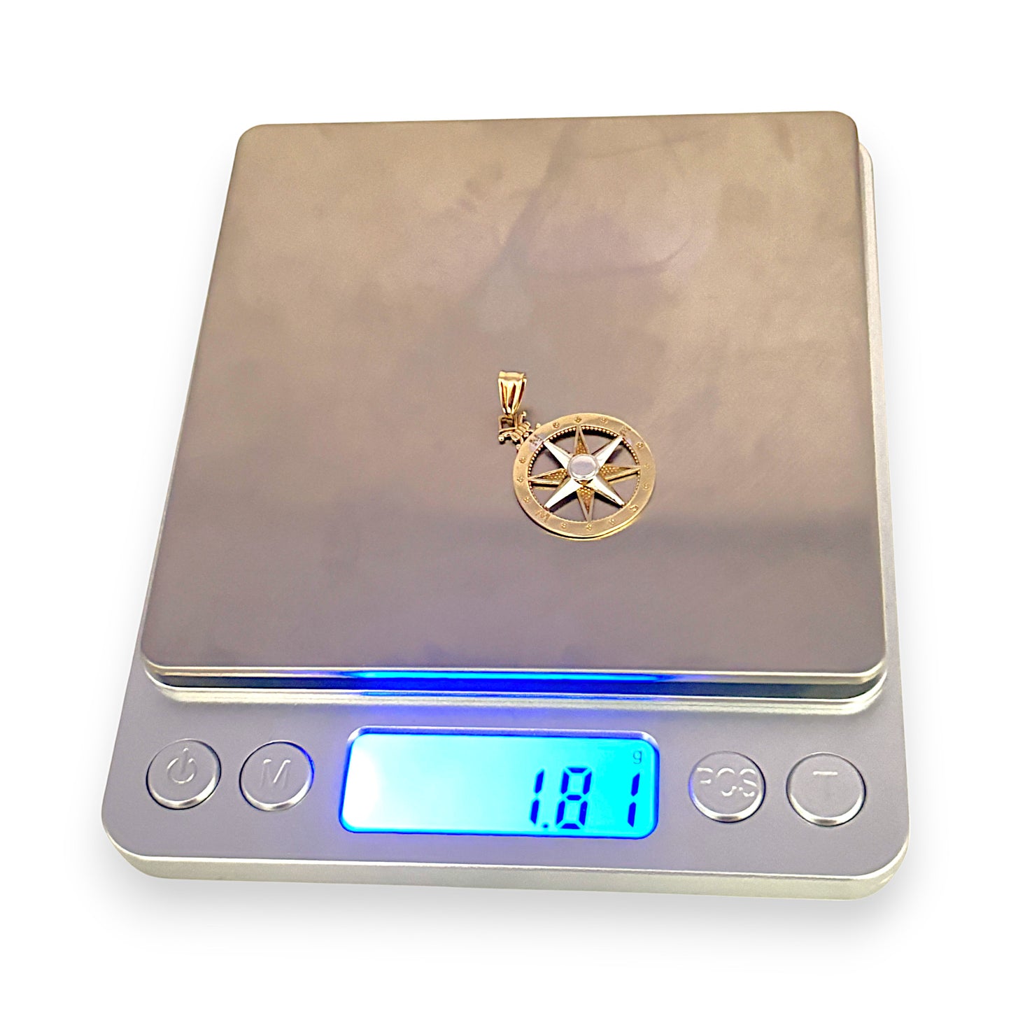 GOLD DEAL | 9ct Y/W Gold Two Tone Compass Pendant