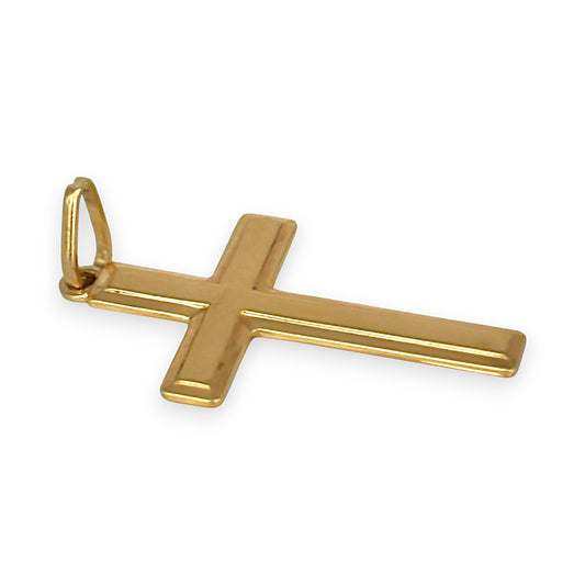 GOLD DEAL | 9ct Gold Flat Cross Bevel Edge Pendant