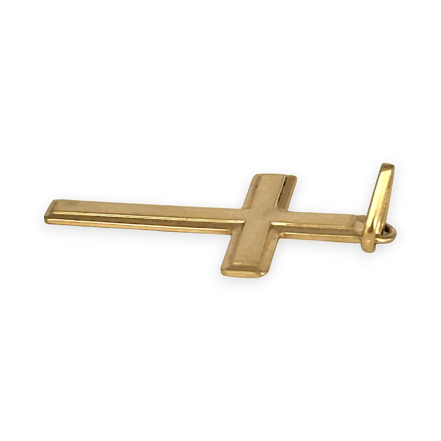 GOLD DEAL | 9ct Gold Flat Cross Bevel Edge Pendant