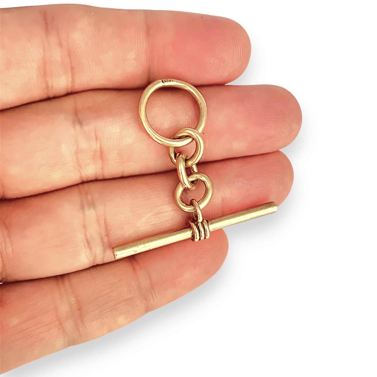 GOLD DEAL | FLASH SALE 9ct (9K) Gold Vintage Solid T Bar Pendant with Oval Link