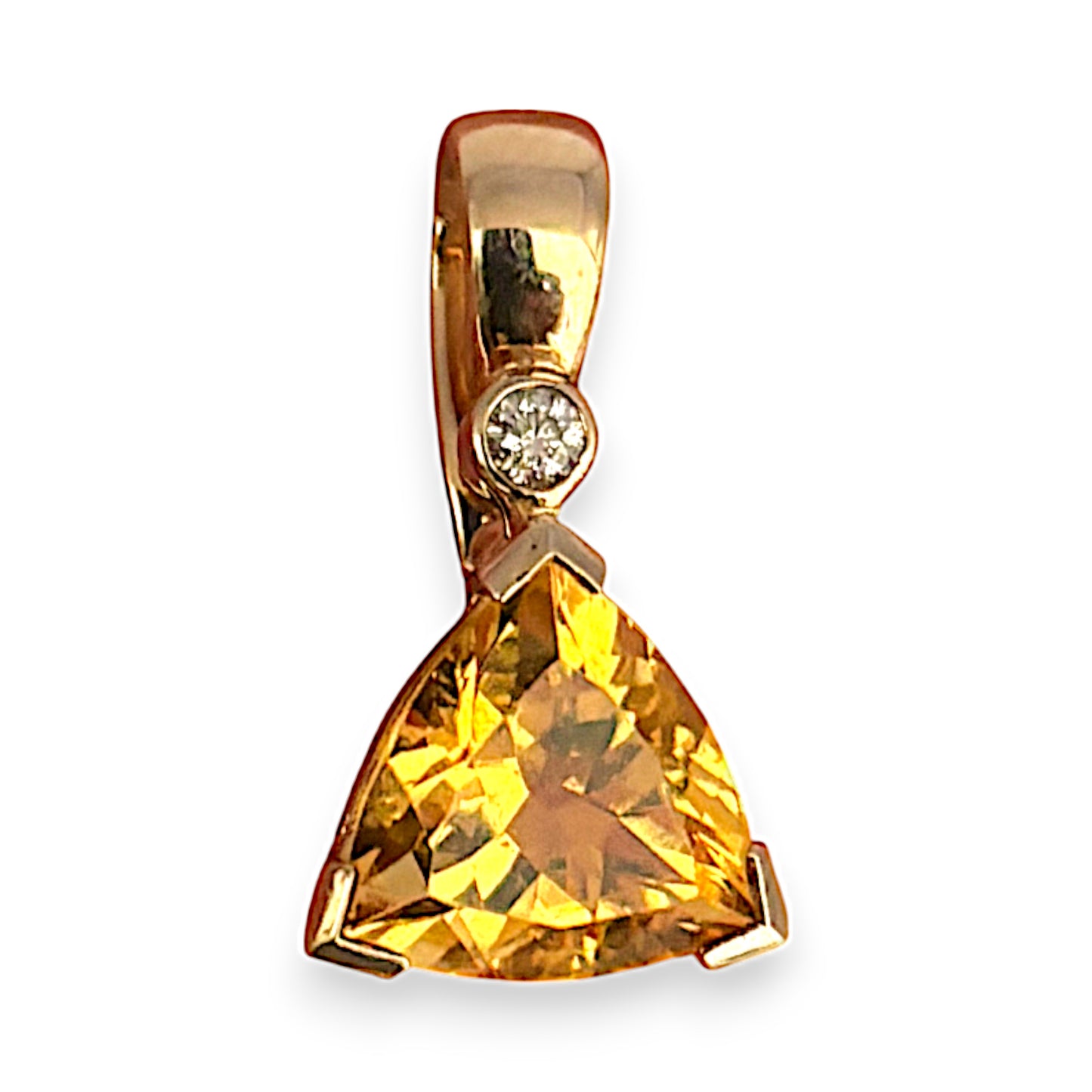 GOLD DEAL | 9ct (9K) Gold Luminous Sapphire & Moissanite Pendant Refurbished