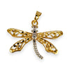GOLD DEAL | 9ct (9K) Y/W Gold Two Tone Dragon Fly Filegree Pendant