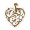 GOLD DEAL | 9ct Y/W Gold Diamond Filigree Heart Pendant with Diamonds