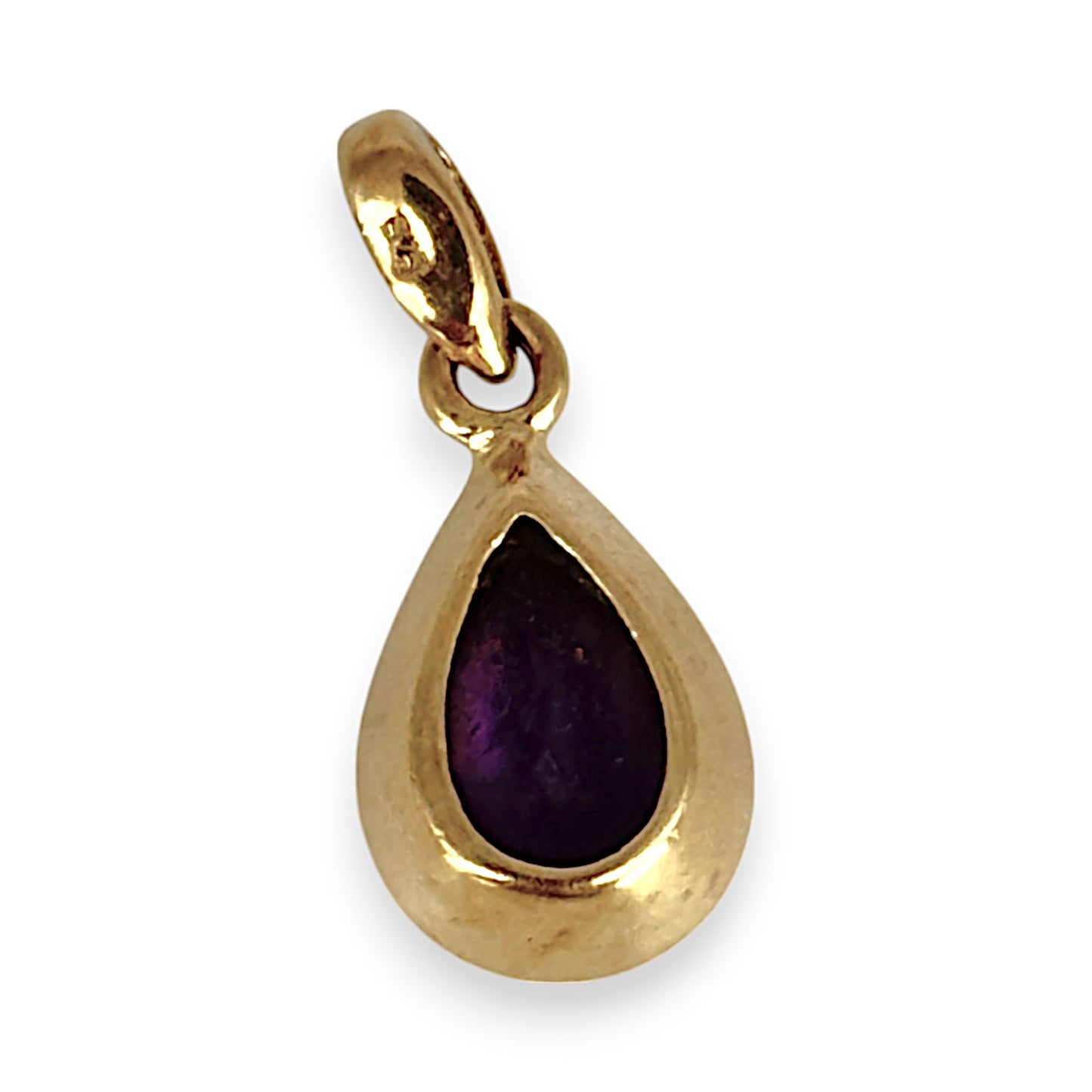 GOLD DEAL | 9K Gold Tear Drop Amethyst Pendant