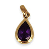 GOLD DEAL | 9K Gold Tear Drop Amethyst Pendant