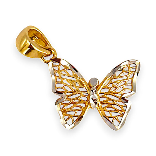 GOLD DEAL | 9ct (9K) Y/W Gold Two Tone Elegant Butterfly Pendant Refurbished