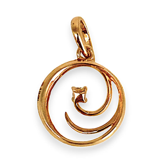 GOLD DEAL | 14ct (14K) Gold Sculptural Graceful Diamond Pendant, As New