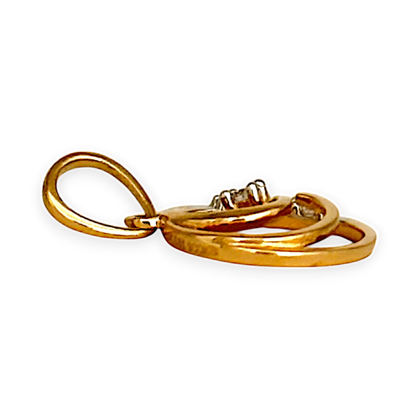 GOLD DEAL | 14ct (14K) Gold Sculptural Graceful Diamond Pendant, As New
