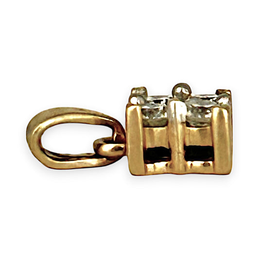 GOLD DEAL | 9K Gold MHJ Dazzling Floral Centerpiece Diamond Pendant