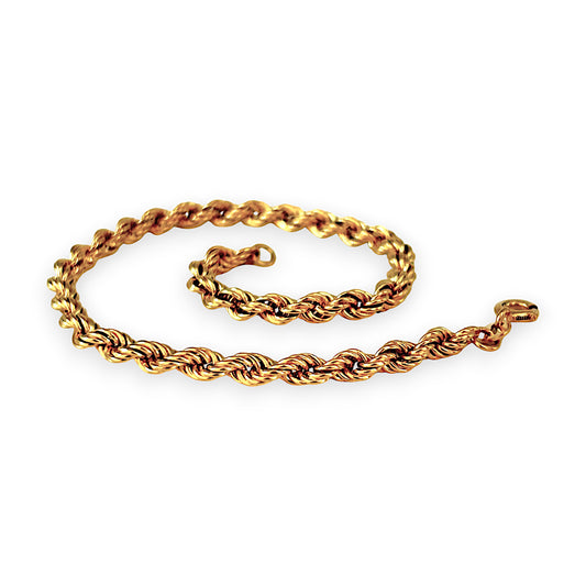 GOLD DEAL | 9ct Yellow Gold Rope Bracelet Length 20cm