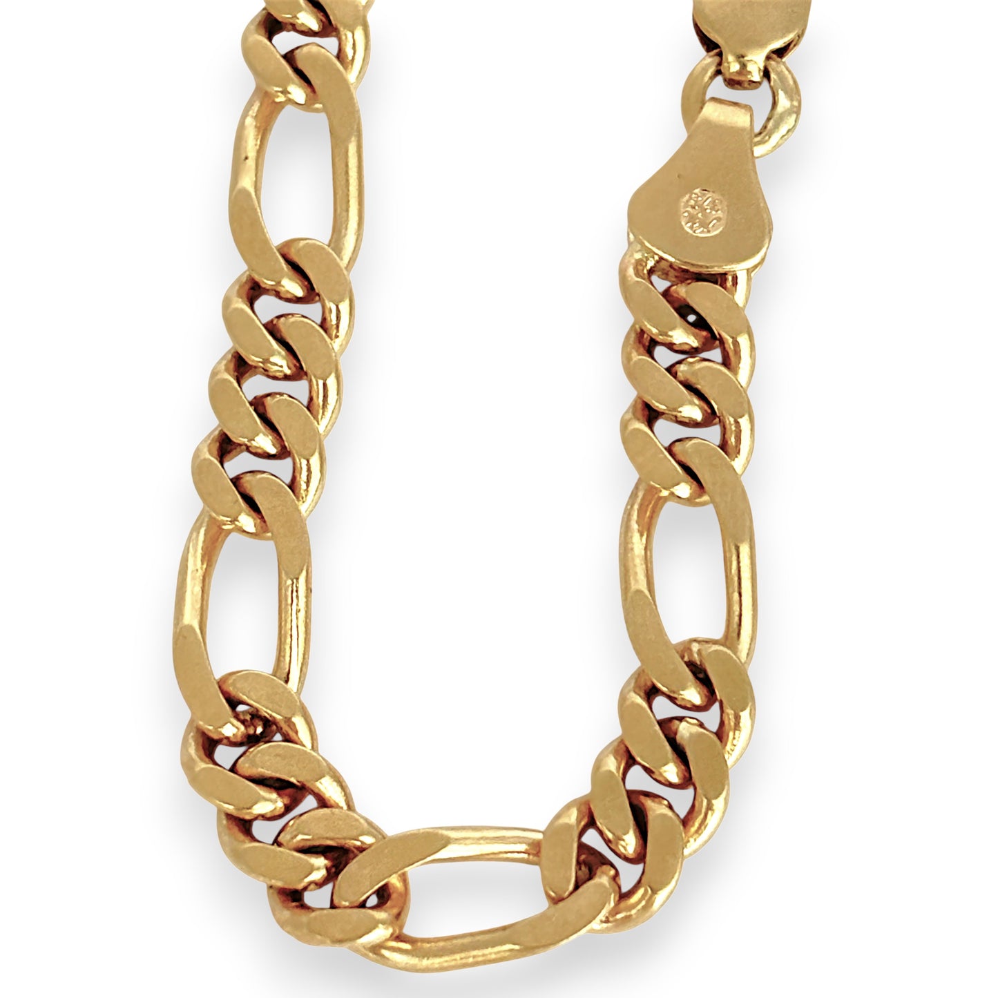 GOLD DEAL | FLASH SALE 9ct (9K) Gold Refurbished 6.8mm Figaro Link Bracelet Length 22cm