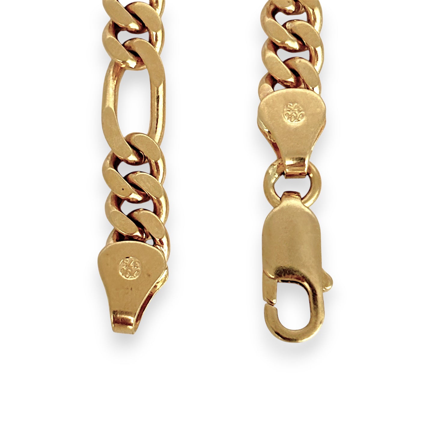 GOLD DEAL | FLASH SALE 9ct (9K) Gold Refurbished 6.8mm Figaro Link Bracelet Length 22cm