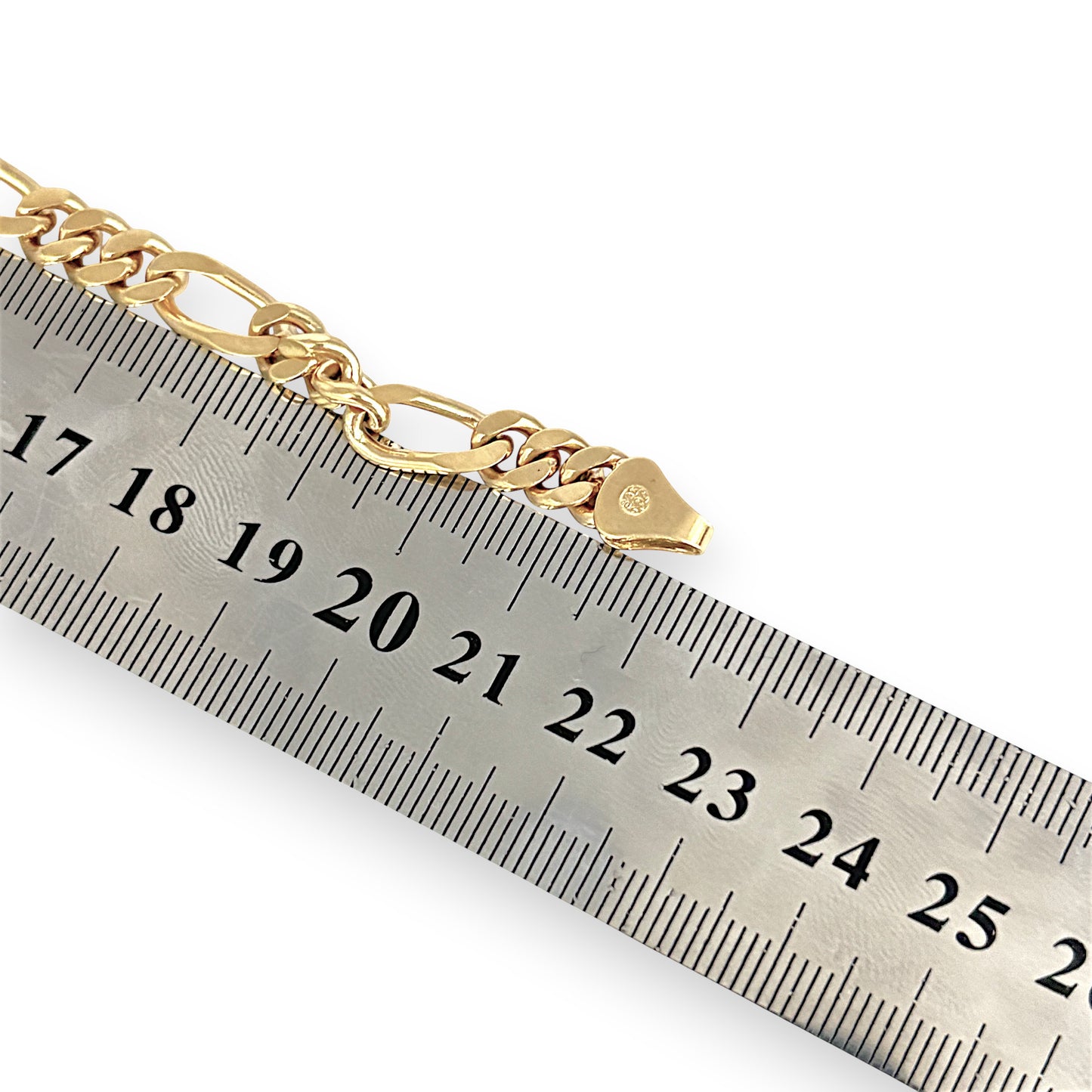 GOLD DEAL | FLASH SALE 9ct (9K) Gold Refurbished 6.8mm Figaro Link Bracelet Length 22cm