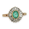 NZGD | 18ct Gold Emerald Sunburst Diamond Ring Valuation $6,800