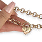 GOLD DEAL | 9ct (9K) Gold Refurbished Vintage Belcher 18cm Bracelet with Heart Padlock