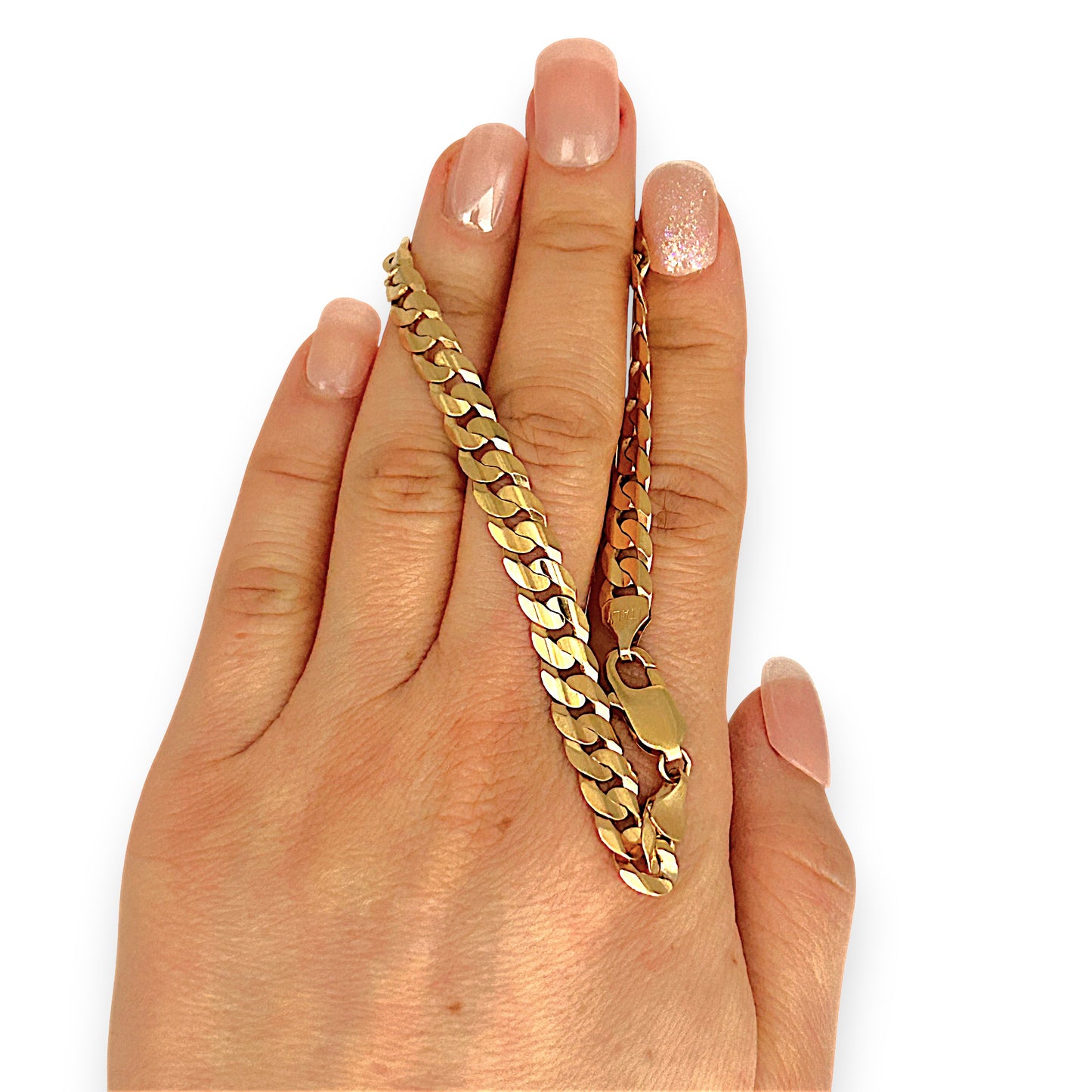 GOLD DEAL | 9ct (9K) Gold Refurbished Soft Edge Cuban Link Bracelet 21.5cm