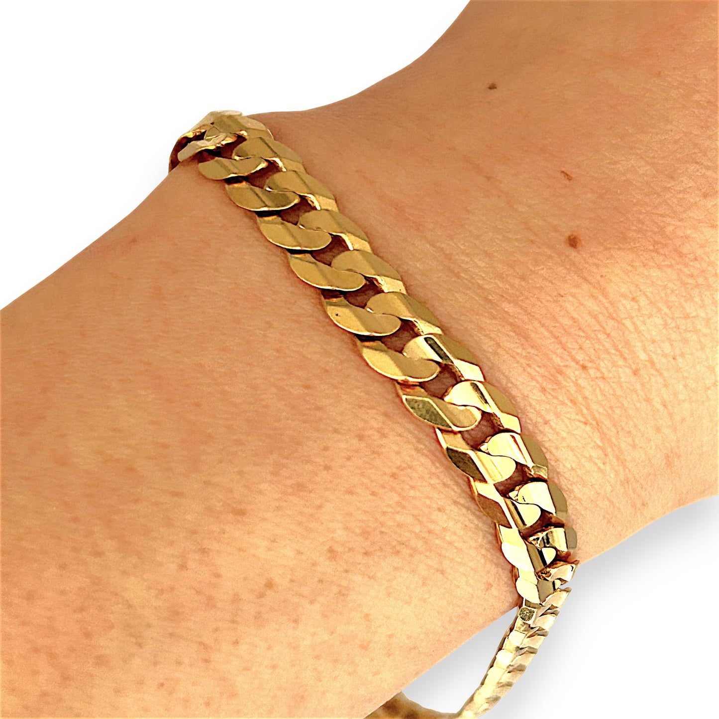 GOLD DEAL | 9ct (9K) Gold Refurbished Soft Edge Cuban Link Bracelet 21.5cm