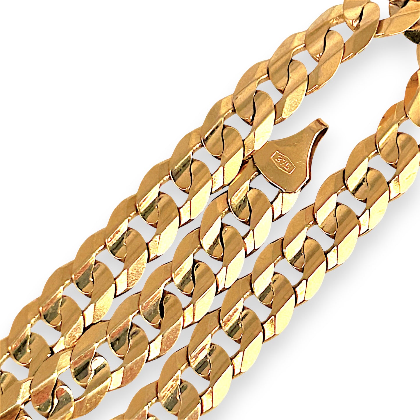 GOLD DEAL | 9ct (9K) Gold Refurbished Soft Edge Cuban Link Bracelet 21.5cm