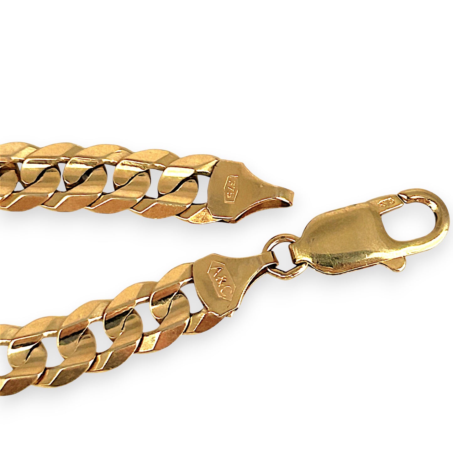 GOLD DEAL | 9ct (9K) Gold Refurbished Soft Edge Cuban Link Bracelet 21.5cm