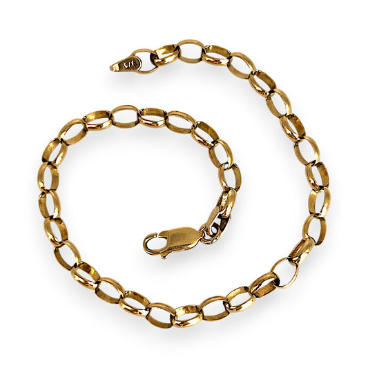 GOLD DEAL | FLASH SALE 9ct (9K) Gold Minimalist Belcher Bracelet 21cm