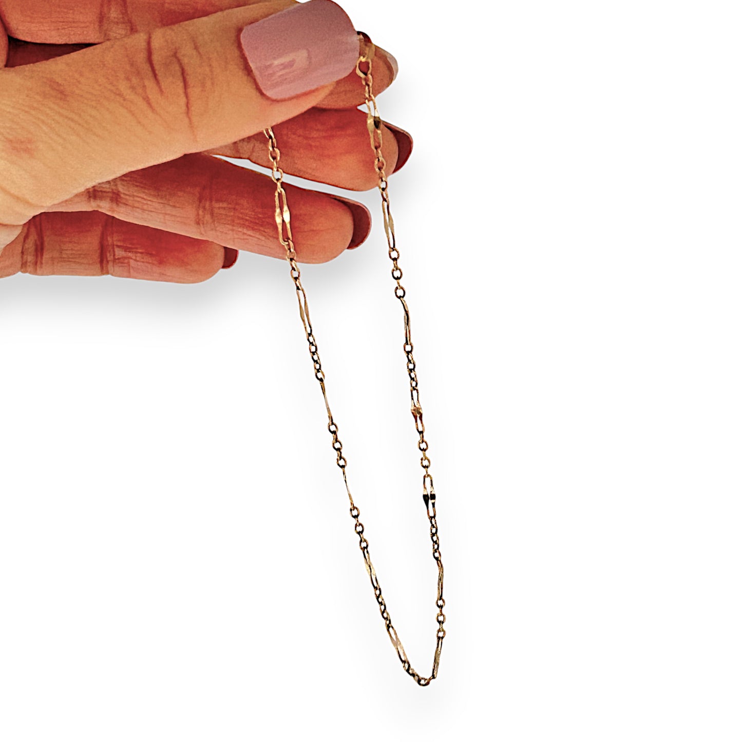 GOLD DEAL | FLASH SALE 9ct Gold Handmade Figaro Link Bracelet High Length 27cm