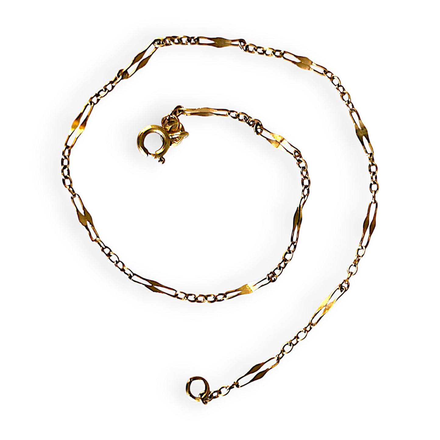 GOLD DEAL | FLASH SALE 9ct Gold Handmade Figaro Link Bracelet High Length 27cm
