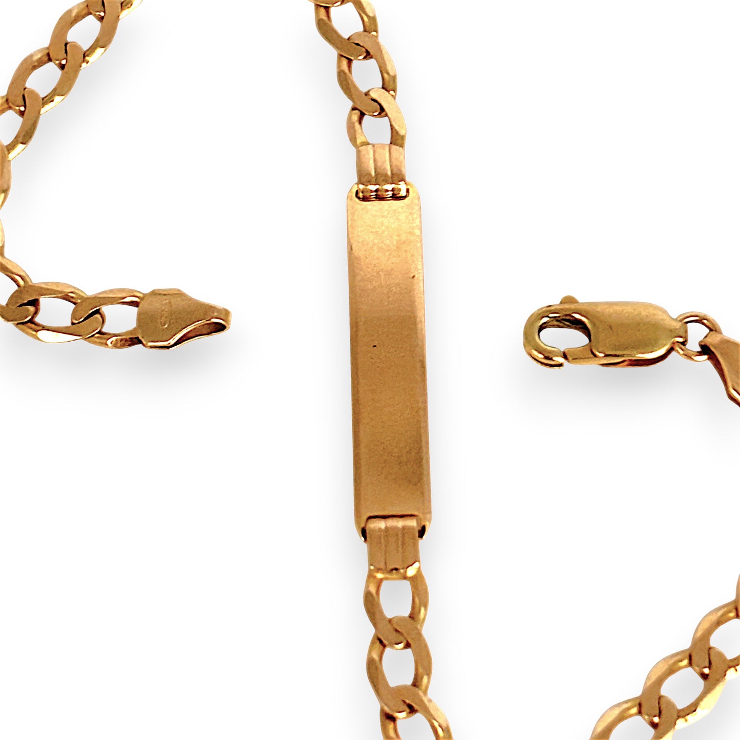 GOLD DEAL | 9ct (9K)  Gold Refurbished ID Flat Curb Bracelet Length 20cm
