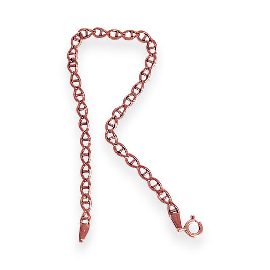 GOLD DEAL | 9ct (9K)  Rose Gold 4.0mm Mariner Chain Bracelet Length 20cm