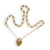 GOLD DEAL | 9ct (9K) Gold 1x1 Figaro Link Bracelet with Heart Padlock Length 20cm