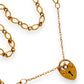 GOLD DEAL | 9ct (9K) Gold 1x1 Figaro Link Bracelet with Heart Padlock Length 20cm