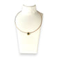 9ct Gold Blue Stone Cord Necklace. R # 1018