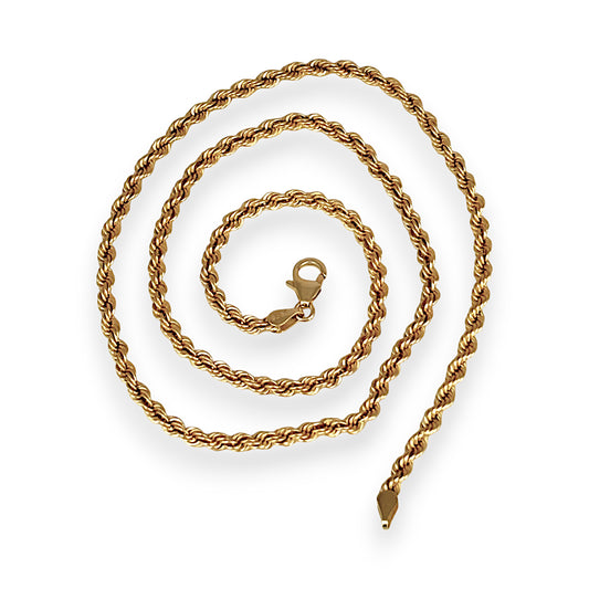 9ct Gold Rope Chain Length 50cm. R # 1031
