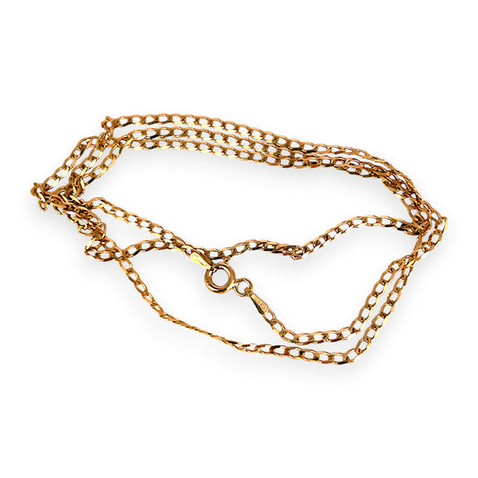 GOLD DEAL | 9ct (9K) Gold Refined Edge - Flat Curb Chain Refurbished 50cm x 2.0mm