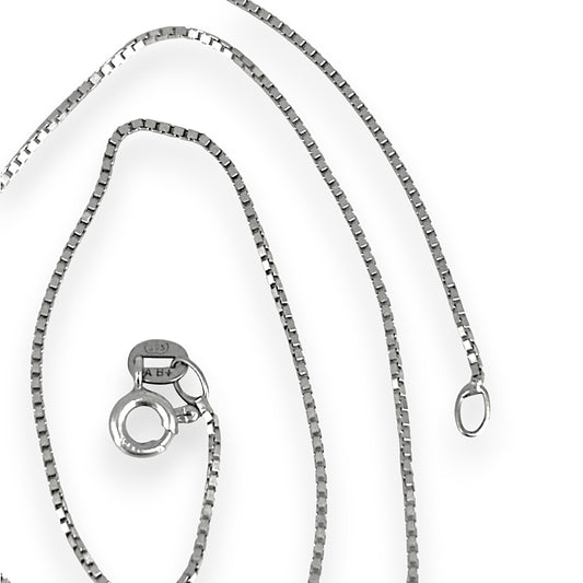 GOLD DEAL | 9ct White Gold Soft Box Chain Length 45cm